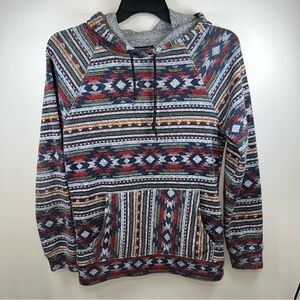 Brooklyn Cloth Mfg Co Hoodie Mens Small Pullover Southwest Aztec Multi‎ Color